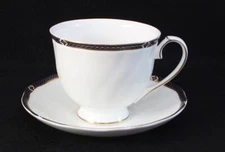 Wedgwood Royal Lapis Footed Cup and Saucer Set