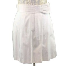 BCBG Max Azria White Mili Skirt Pleated Cotton Lined Size 6 NEW 138