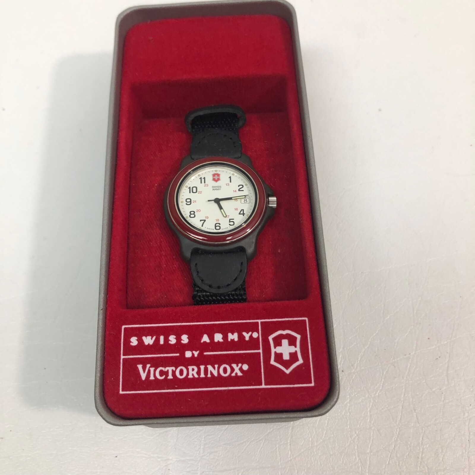 Men's Victorinox Swiss Army Red Original 24221 Watch w/ Nylon Band w