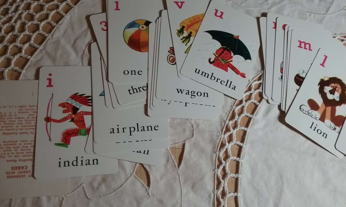 Vintage 1965 "ABC" Educational Cards Spelling And Counting Fun For Children  | eBay
