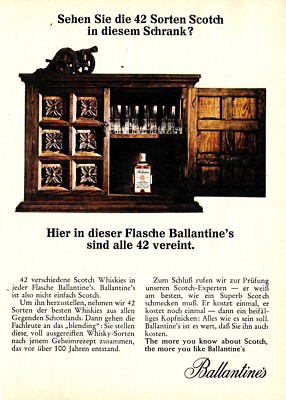 3w8519/ Alte Reklame von 1966   BALLANTINES