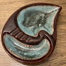 Vintage Ashtray Pipe Tray Made In Japan Glazed sea Napco Ceramic