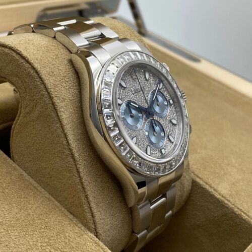 Rolex Daytona 40mm Platine Diamants Pavé Cadran Automatique Montre 116576TBR - Photo 5 sur 8