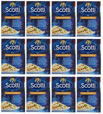 12er-Pack Riso Scotti Originario,Italienischer Reis,Kleine Runde Reiskörner,500g