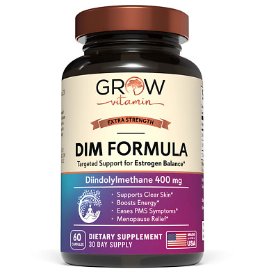 Grow DIM Supplement 400mg - Menopause, PCOS, Estrogen Metabolism & Balance