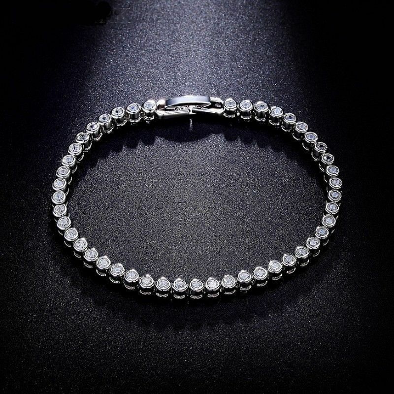 Solid 14k White gold Over 4 CT Bezel Set Round Cut Diamond Tennis 7 Bracelet Solid 14k White gold Over 4 CT Bezel Set Round Cut Diamond Tennis 7 Bracelet