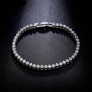 Solid-14k-White-Gold-Over-4-CT-Bezel-Set-Round-Cut-Diamond-Tennis-7-034-Bracelet