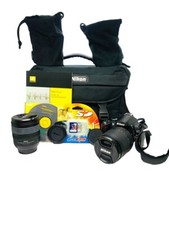 Nikon D40 Digital SLR Camera w/ Nikon Nikkor 18-135mm  18-70mm ED Lens  Case