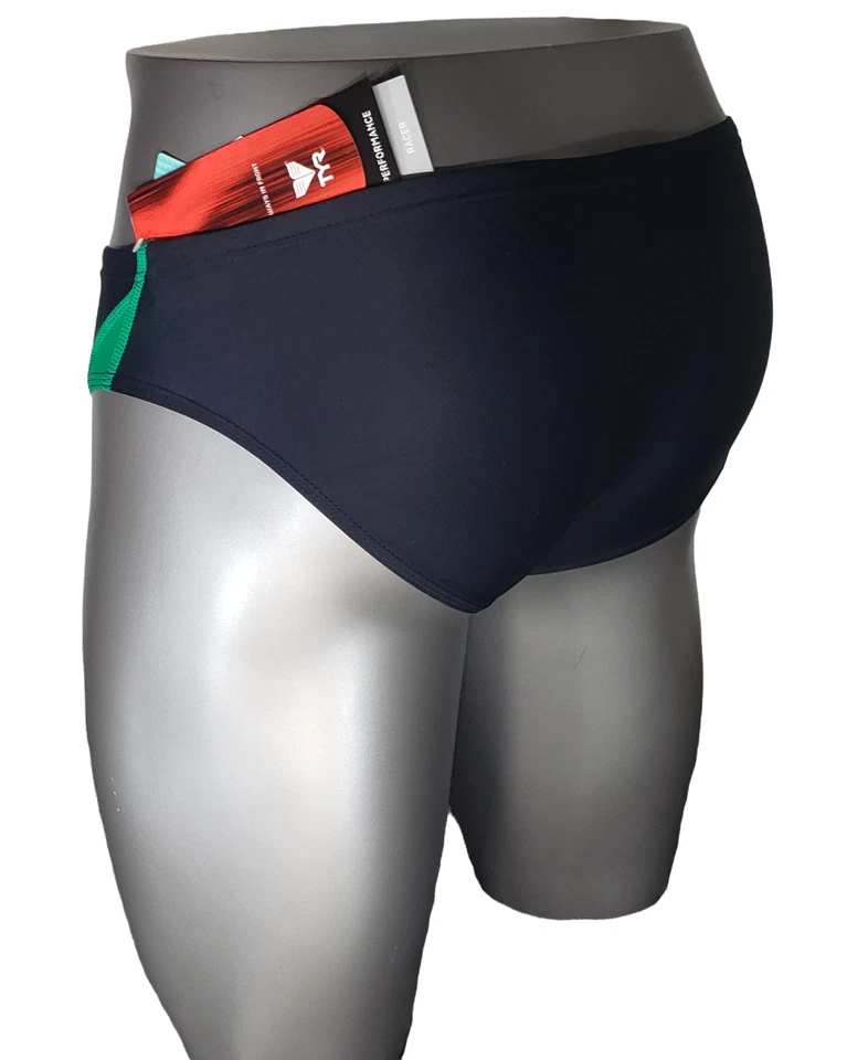 Calzoncillo de natación para hombre TYR ALLIANCE Racer - negro/verde talla 28 NYLON/LYCRA Foto 4 de 4