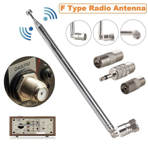 Do Bose Wave Radio FM F-Type 75Ohm Teleskopowa antena antena TV / adapter 3,5 mm - Zdjęcie 7 z 10