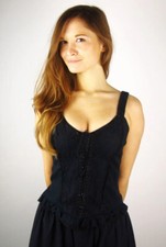 Gothic Mittelalter Mieder Top Corsagentop Bluse Sanja figurbetont 34 - 44 / 46