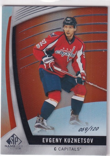 17/18 UD SP GAME USED EVGENY KUZNETSOV ORANGE RAINBOW BASE PARALLEL /120 #29