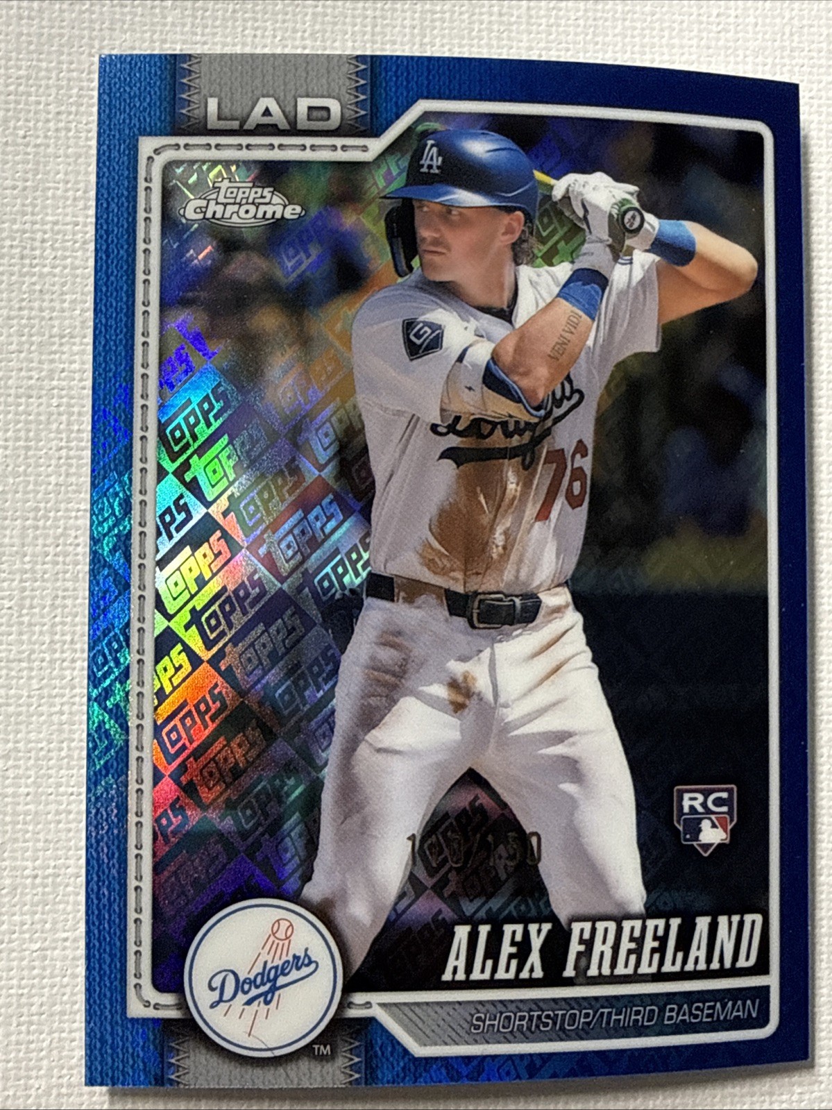 2026 Topps Chrome RC Alex Freeland LA Dodgers “Topps” foil /150 Card #102