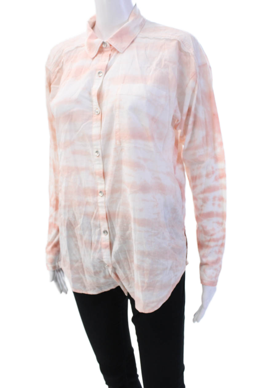 Splendid Women Basic Collared Pink Button-Up Blou… - image 2
