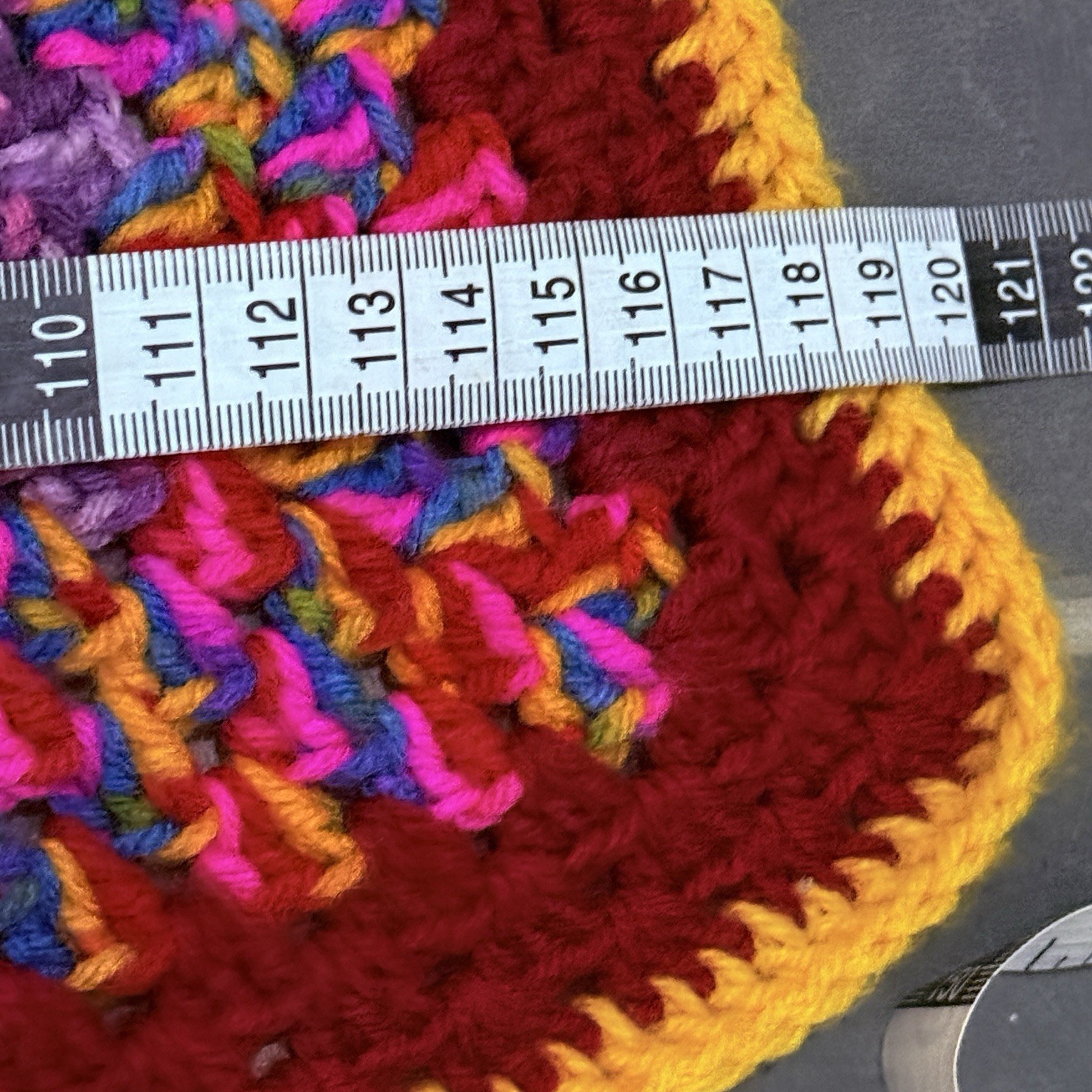 Multicoloured Knitted Square Blanket Throw 122 x 122cm Striped Pattern Hand Made image 6