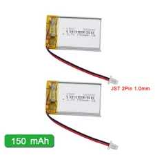 2Pcs 3.7V 150mAh 0.555Wh Rechargeable Li-polymer Battery 302030 JST 2Pin 1.0mm