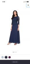 Alex Evenings Women's Sequin Embellished Lace Top Gown size 16
