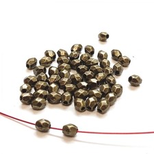 Perles à facettes bronze antique 4mm par lot de 25