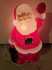 VTG SUN HILL SANTA TABLE TOP BLOW MOLD WAVING PLASTIC 13" CHRISTMAS 1990 $0 SHIP
