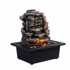 Home Décor Waterfall Meditation Fountain Indoor Tabletop Many Natural River R...