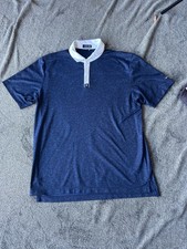 Bad Birdie Polo Shirt Mens XL Blue Abstract Print White Collar Golf Performance