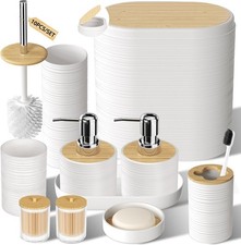 White Bathroom Set 10PC Bathroom Accessories Set Luxury Bathroom Accessory Set