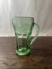 Coca-Cola Vintage Green Glass Mug with Handle By Libbey, Thick Heavy set of 4