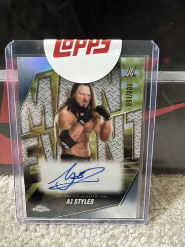 AJ Styles [Blue Refractor] #MEA-AJS 2025 Topps Chrome WWE Main Event Autograph card
