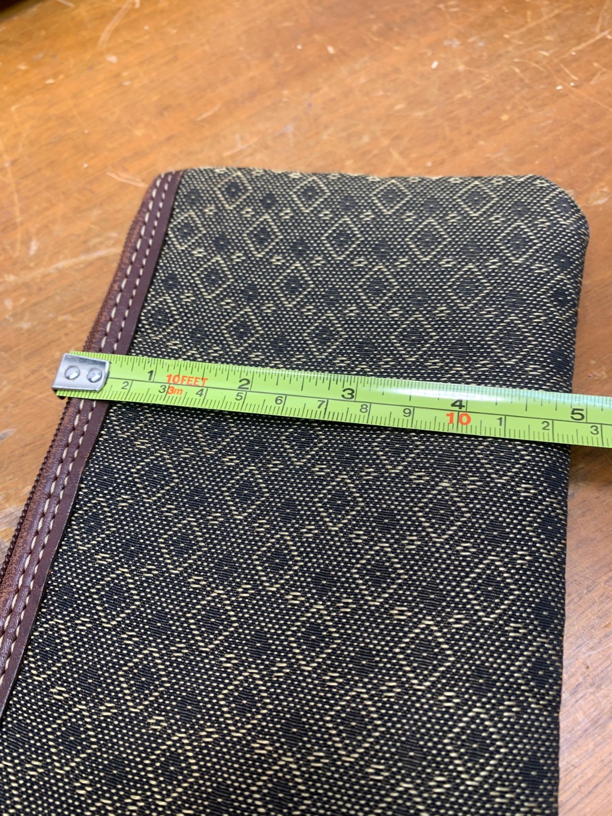 3 Small Designer Brown Geometric Pattern Purses S… - image 11