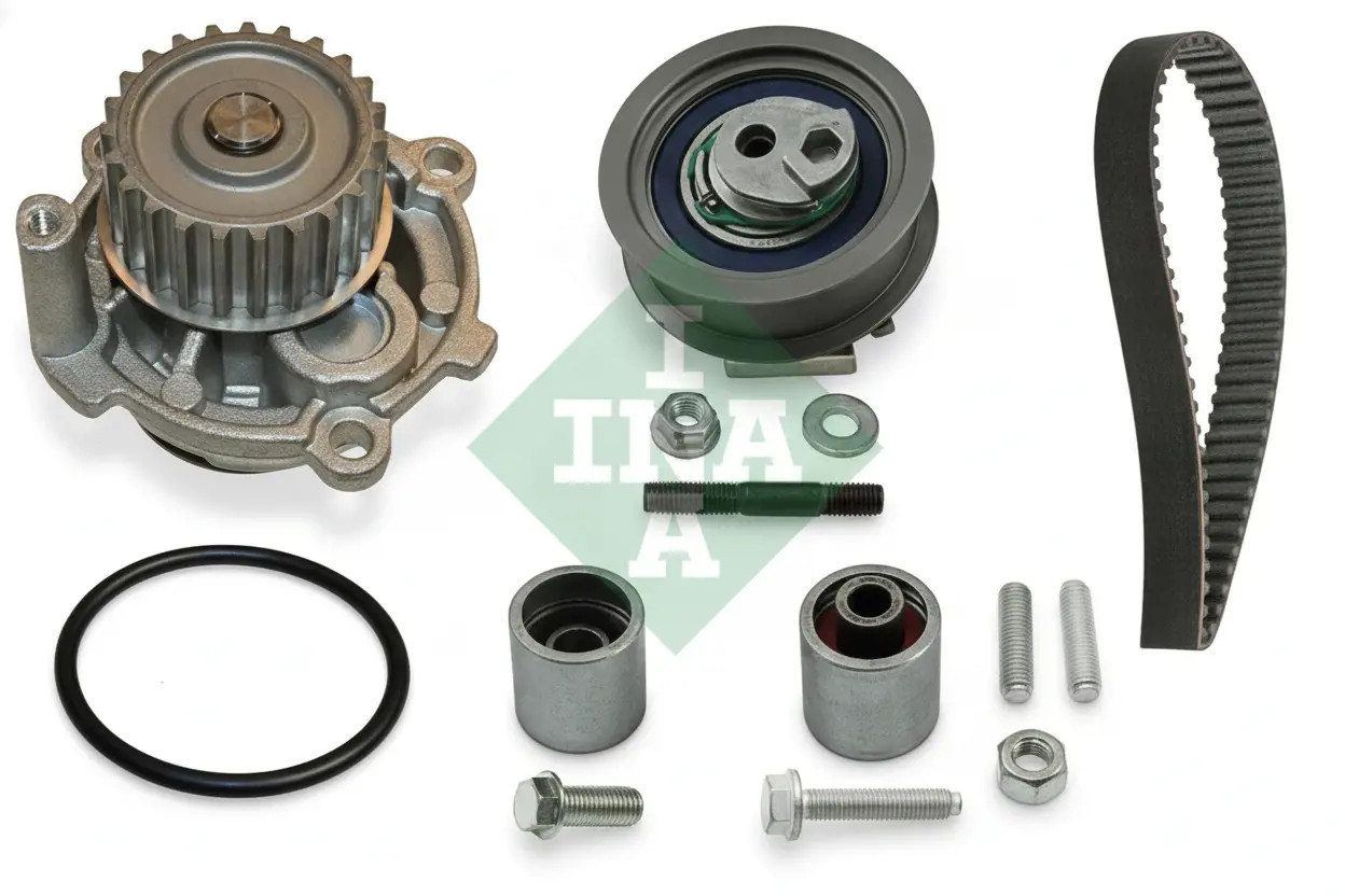 Kit de distribution + pompe à eau 530 0445 32 INA pour AUDI VW SEAT SKODA