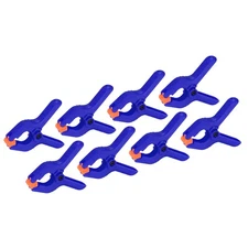 2 Inch Spring Clamps 8 Pack Plastic Flexible Anti-slip Strong Clips Blue