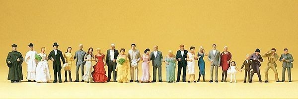 Preiser 14415 HO Scale Wedding Participants wedding Guests pkg(24)