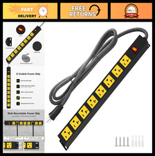 20Amp Surge Protector Power Strip, 8-Outlets Metal, 6FT Heavy Duty Extension Cor