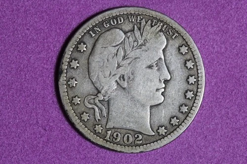 Estate Find 1902 S Barber Quarter Dollar #K59509