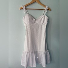  FASHION NOVA LARGE  sleeveless White Eyelet Dress with padding NWT