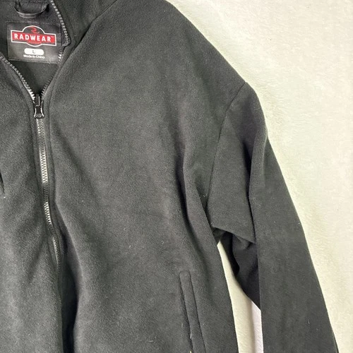 Radwear Radians Fleece Jacket Mens Large Black Full Zip Workwear Outdoor image 3