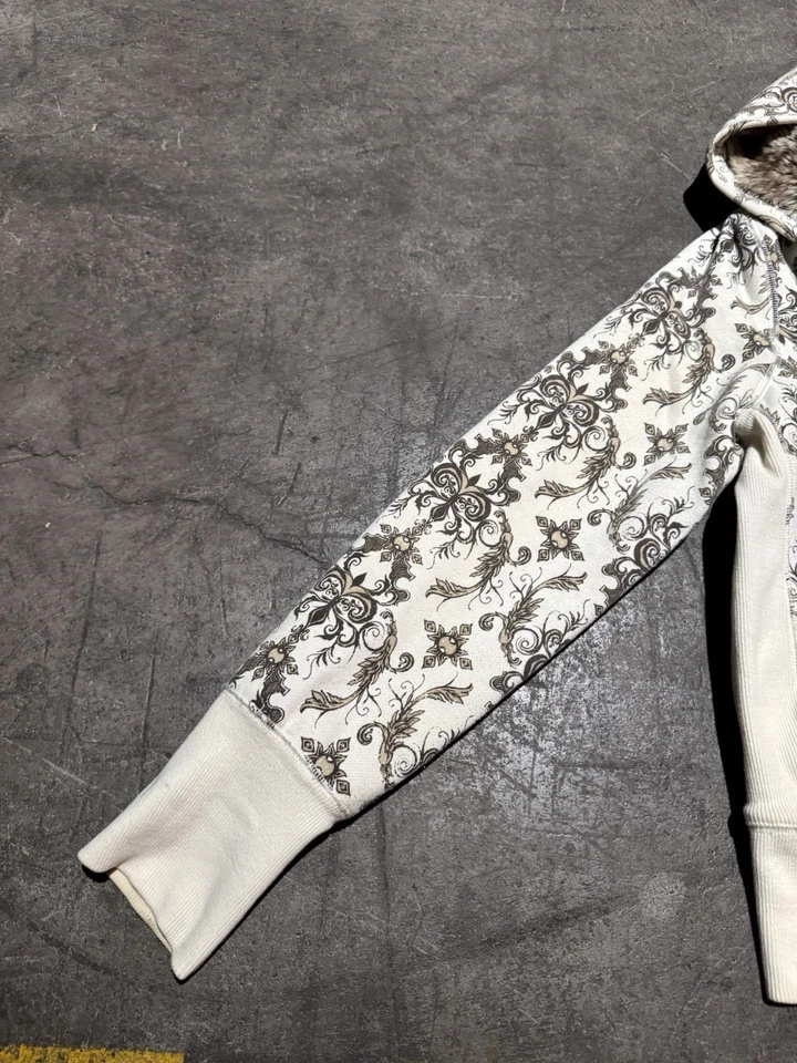 Vintage Miss Me Fur Lined Zip Up Hoodie Size Large  - Image 3 of 4