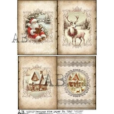 Christmas Vignette #7267 | A4 Rice Paper | Paper for Decoupage | AB Studios