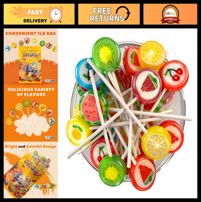 Bulk Fruit Slices Hard Candy - 1 lb Individually Wrapped Variety, Fruity Flavors