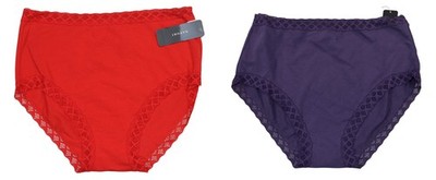 Natori Bliss High-Rise Lace Trim Brief Panty Solid Color Women's Underwear NWT