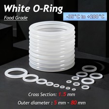 Food Grade O-Ring 3.5mm Cross Section Clear Silicone Rubber O Rings 12-85mm OD