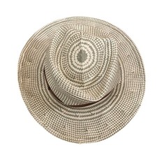 Country Gentleman Lite Straw Fedora Hat Medium Tan Sage Green Woven USA Made