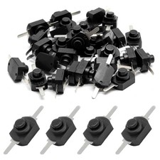 50pcs Black Latching Mini Onoff Switch Self-lock Micro Push Button Switch Dc 30