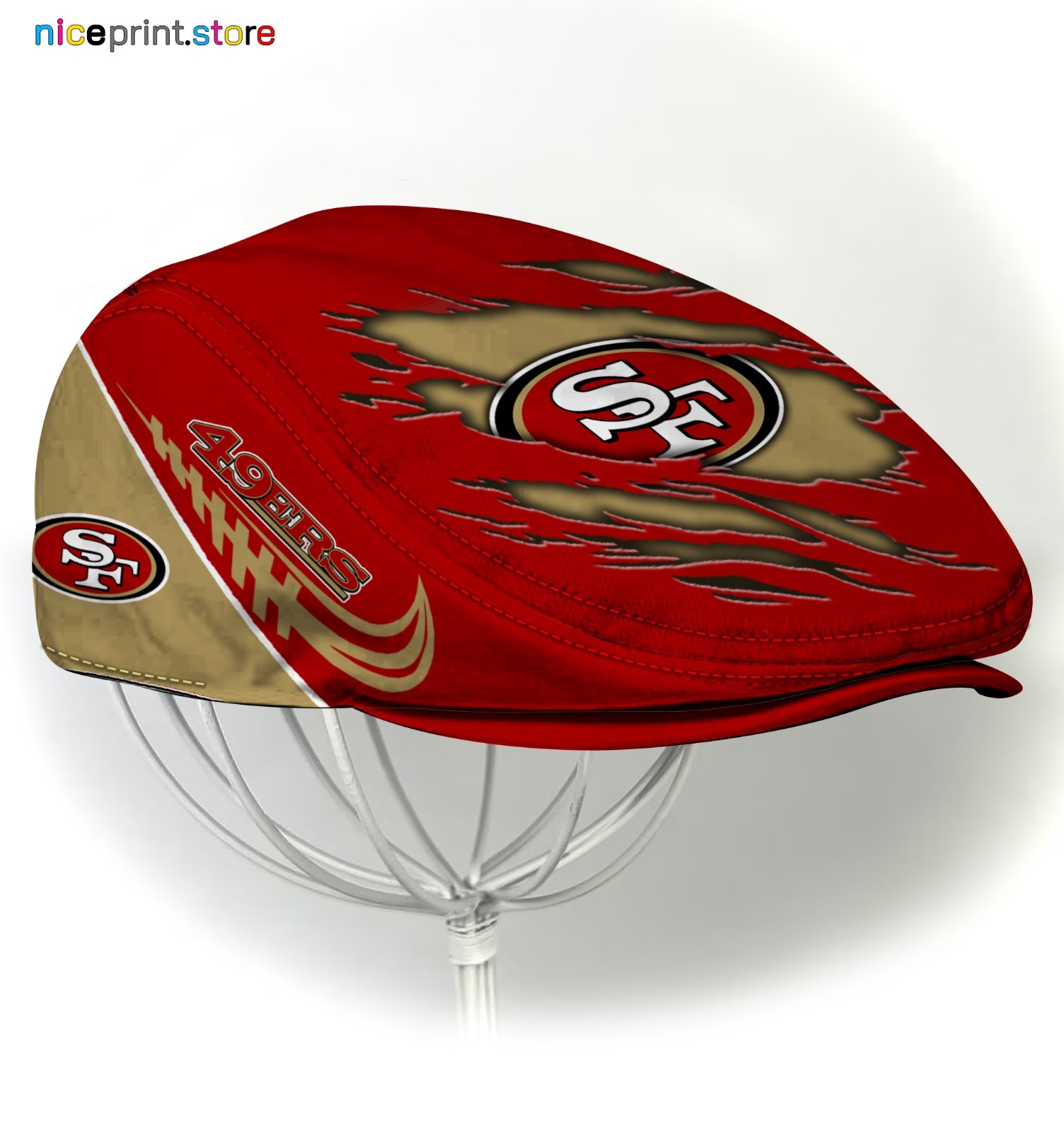 San Francisco Team 49ers Jeff Cap NFL Jeff Cap NFL Flat Cap NFL Golf Cap For Men