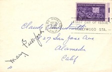 MARY PICKFORD - FIRST DAY COVER SIGNED