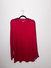 Chico s Size 0 (US 4-6) Red Knit Sweater Blac...
