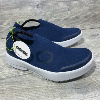 Oofos Men s Oomg Eezee Low Navy Blue White Recovery Shoes Size 12.5 NEW