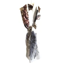 Floral Print Rectangular Scarf Wrap Lightweight Flowy Breezy Shawl Academia