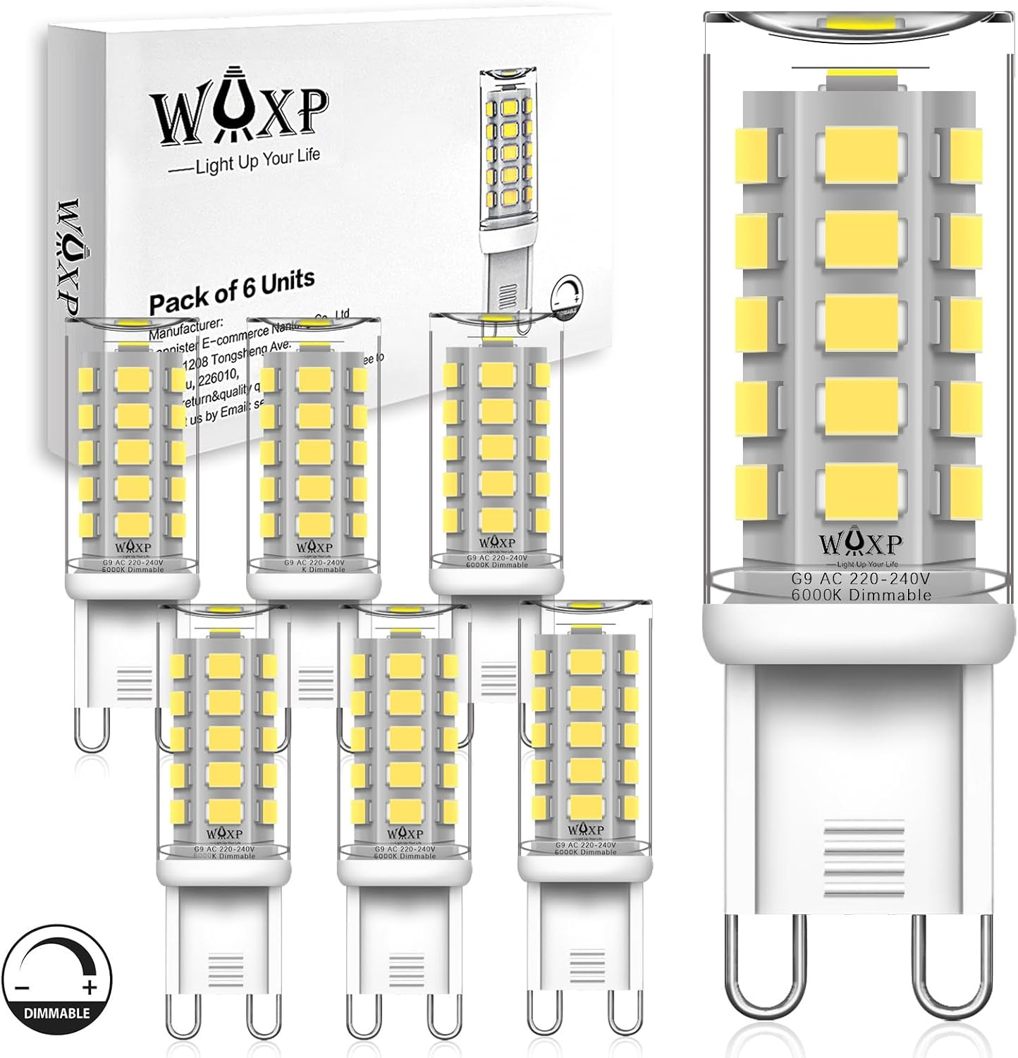 G9 LED Bulbs Cool White Dimmable 3W, 6000K, Equivalent 30W G9 Halogen Light Bulb