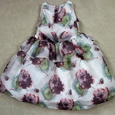 Janie and Jack Floral Organza Dress Tulle Underlay Purple Special Occasion 6